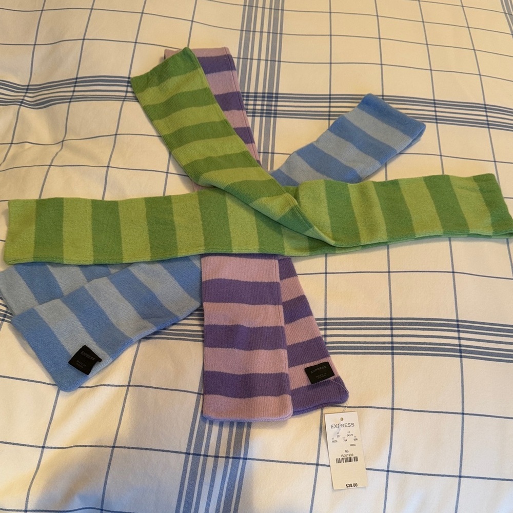 Express Multicolor Striped Cashmere Scarves